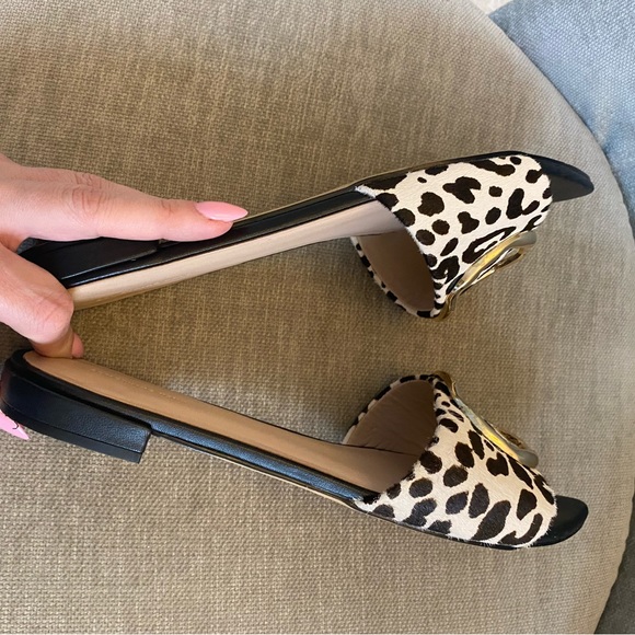 Something Navy Cassie Genuine Calf Hair Slide Sandal EUC - Picture 7 of 14